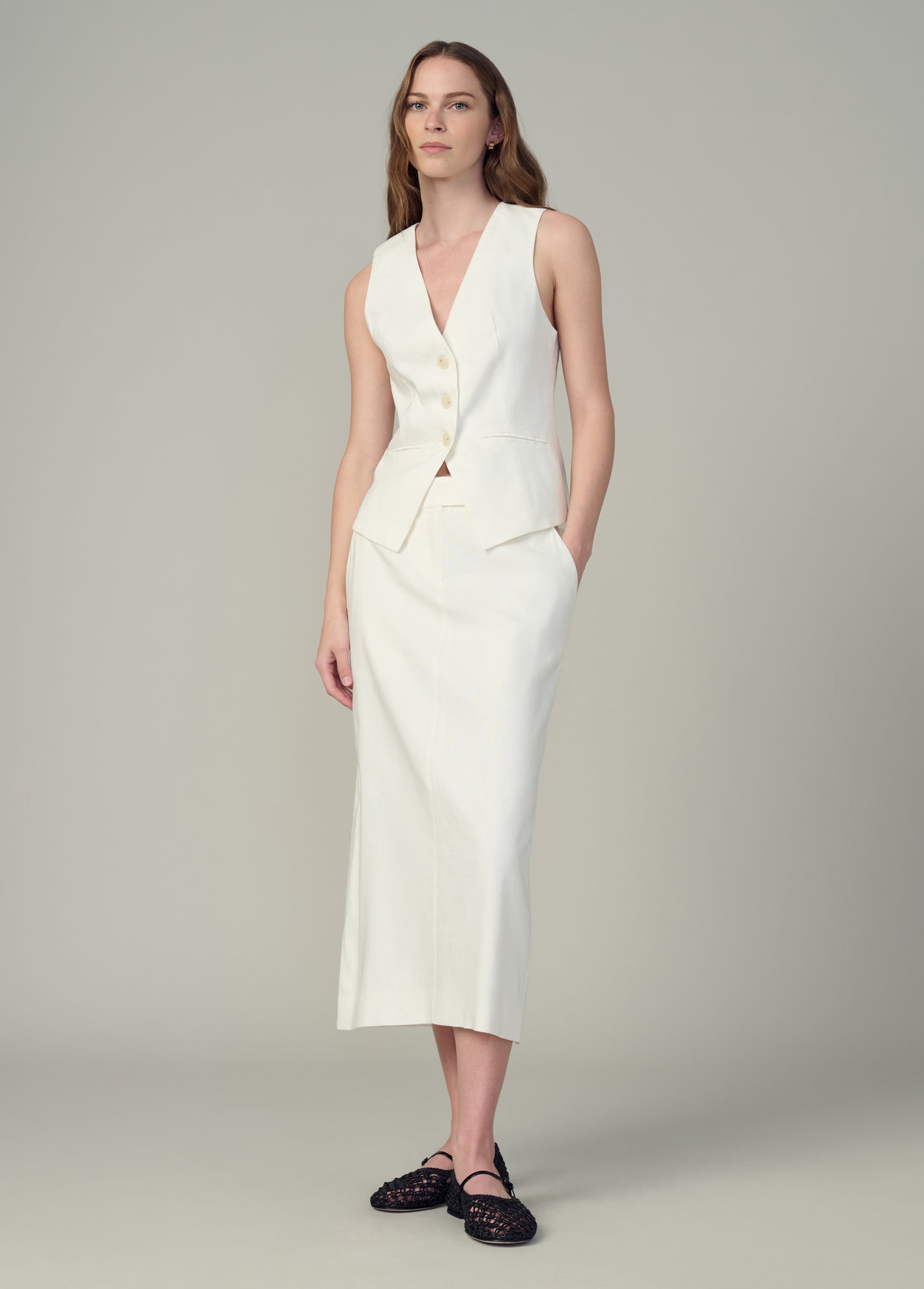 THE MAEVE TAILORED MIDI SKIRT