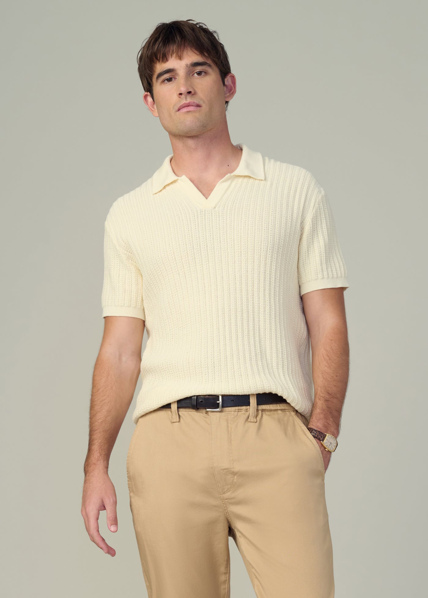 TEXTURED SWEATER POLO