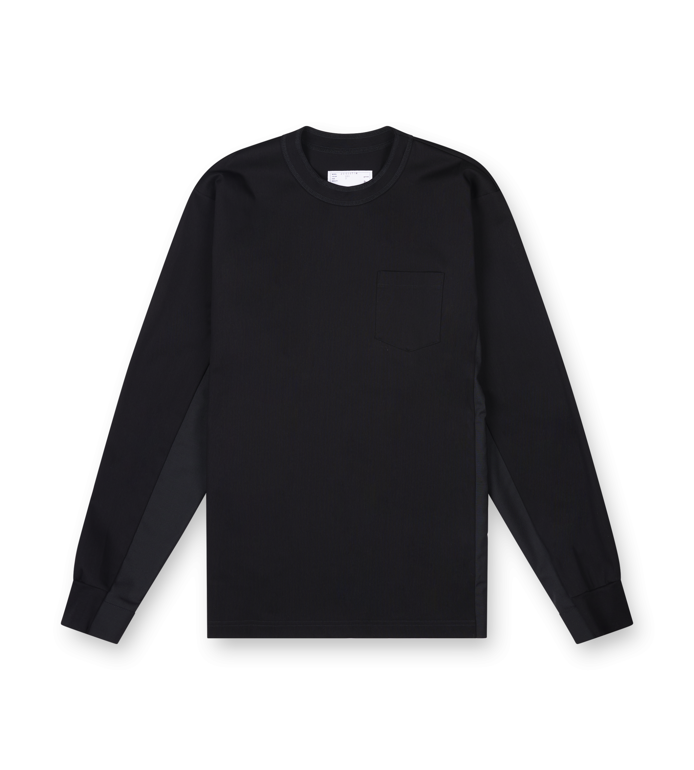 Sacai Suiting x Cotton Jersey L/S T-Shirt in Black