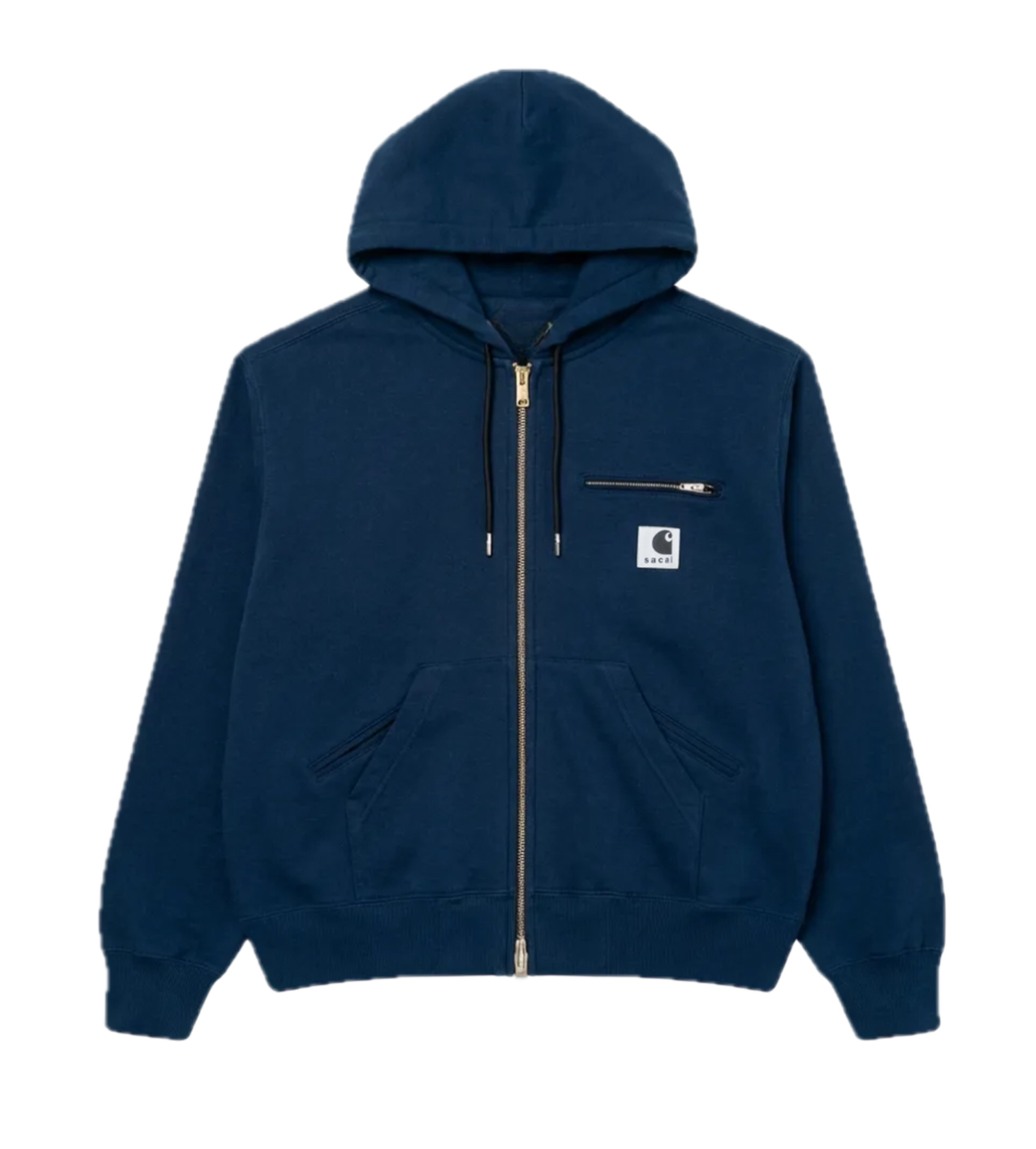 sacai x Carhartt WIP Cotton Jersey Hoodie in Blue