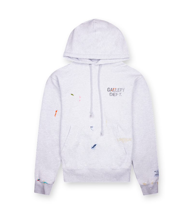 Gallery Dept. GD Paint Logo Hoodie in Light Heather Grey
