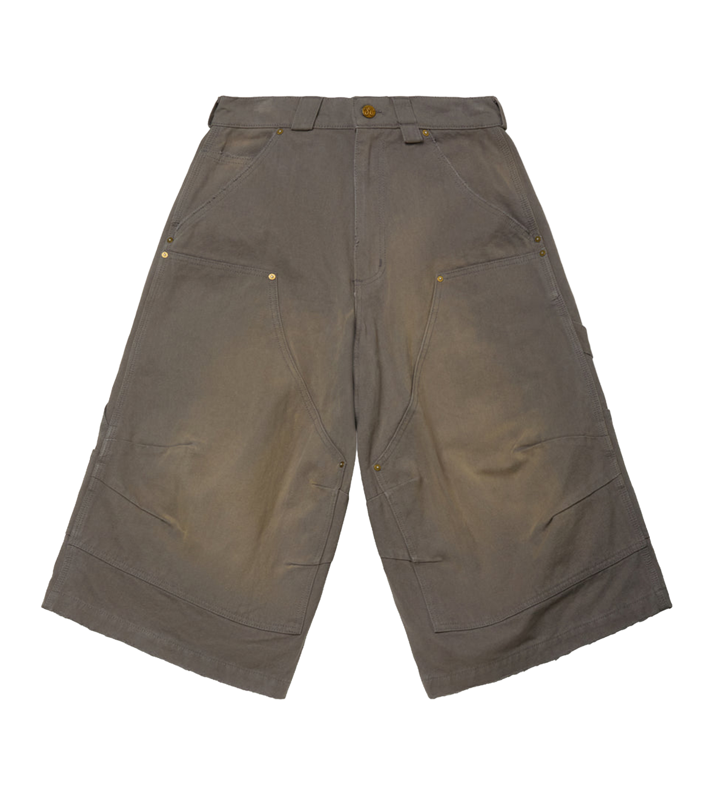 Willy Chavarria Stockton DBL Knee Short in Concrete