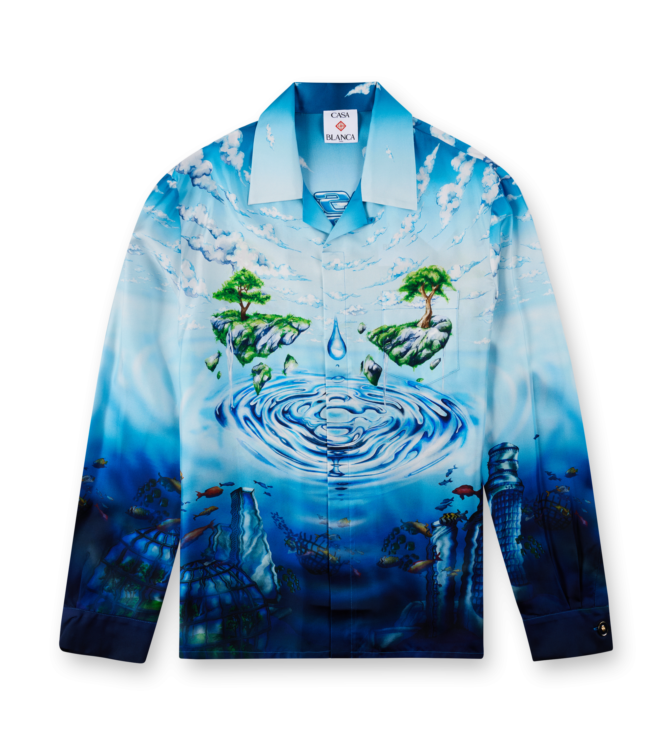 Casablanca Lost Atlantis Silk Shirt in Blue