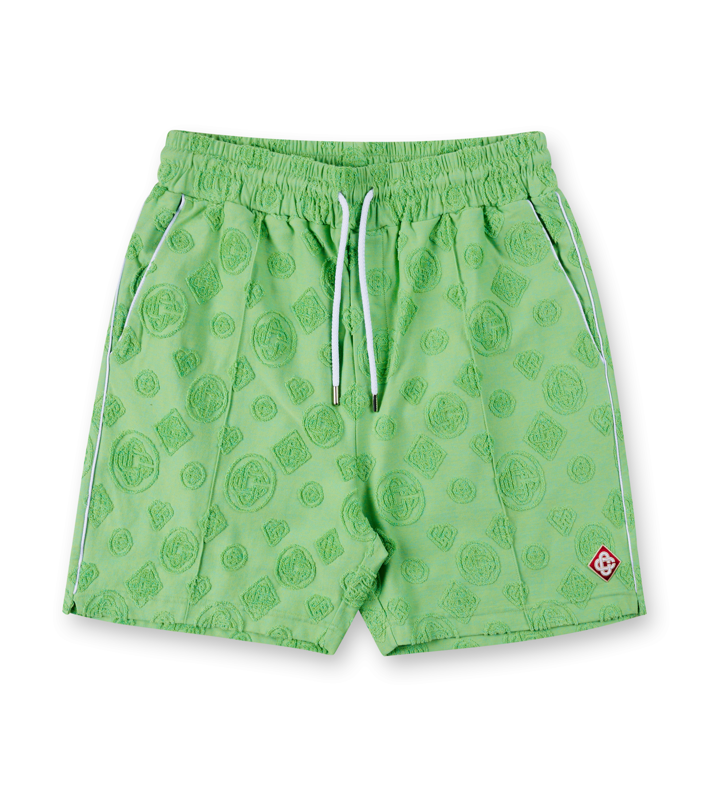 Casablanca Towelling Monogram Shorts in Green